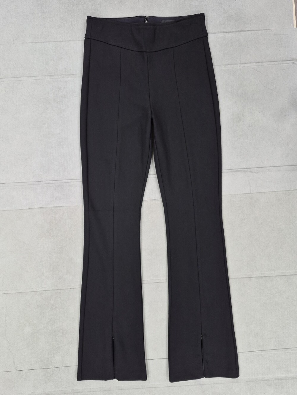 J. Crew Mario Bellucci fabric ponte knit pants women's 27 black bootcut zip hem
